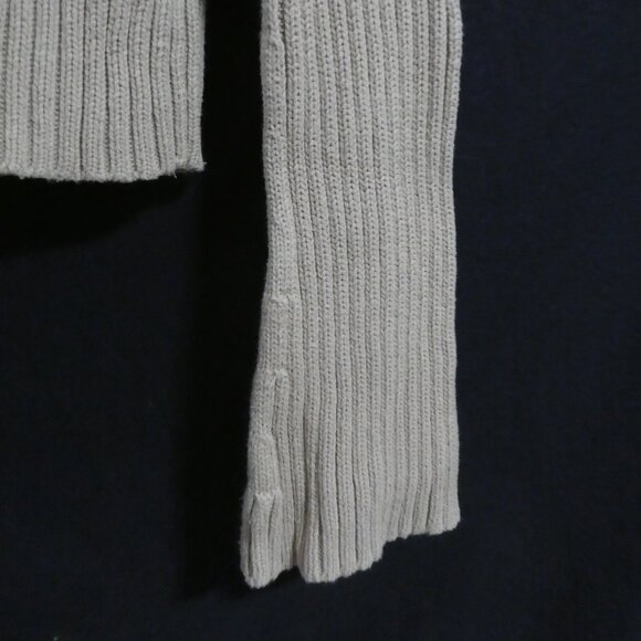 Y2K | OLD NAVY | small | Ribbed Beige Turtleneck Cotton Sweater - Picture 8 of 14